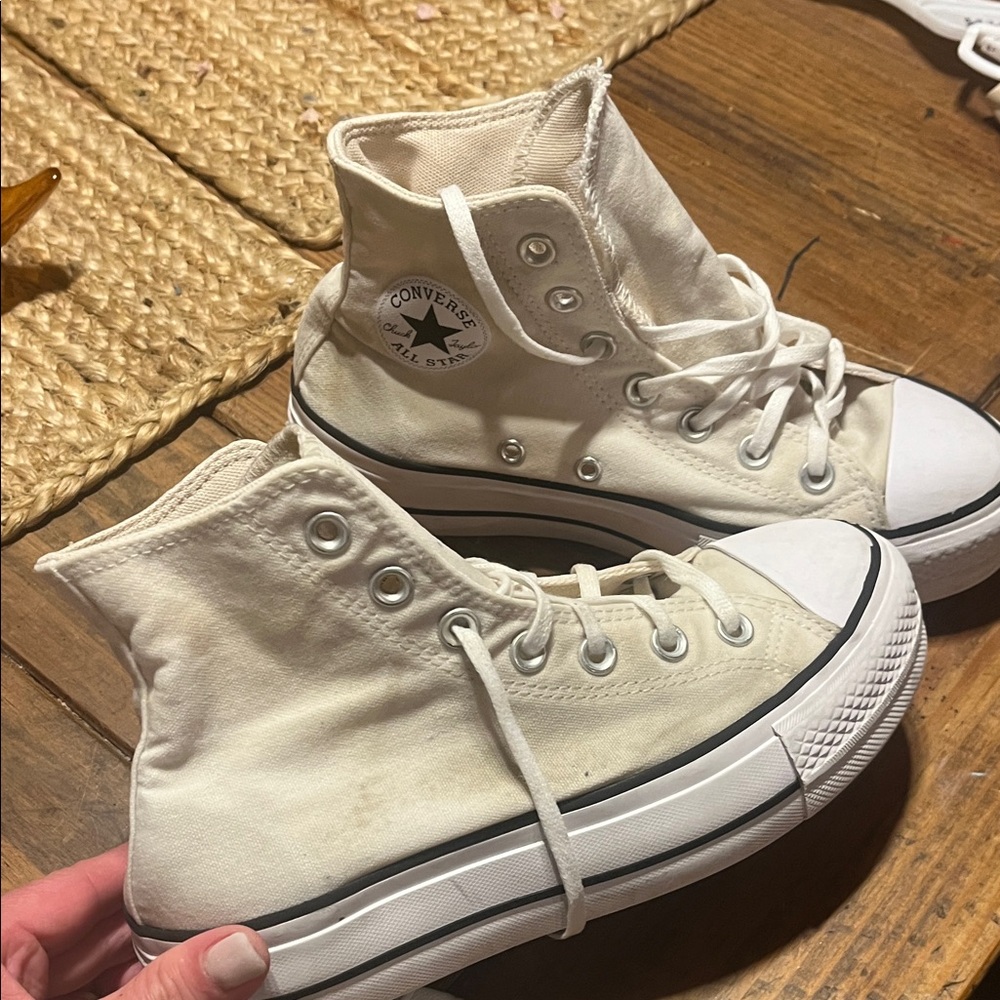 Converse Cream High-Top Sneakers